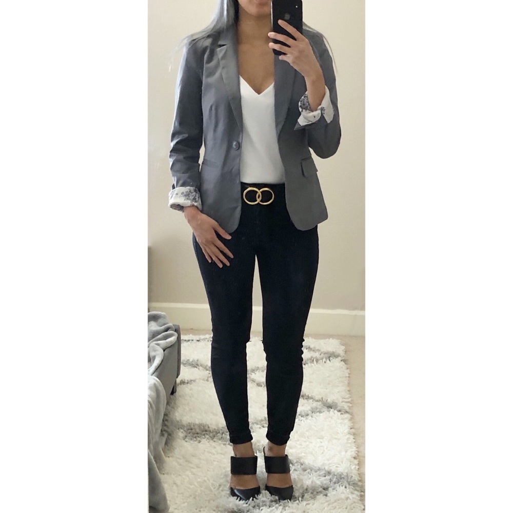 H&M Grey Lined Blazer size 4 (small)